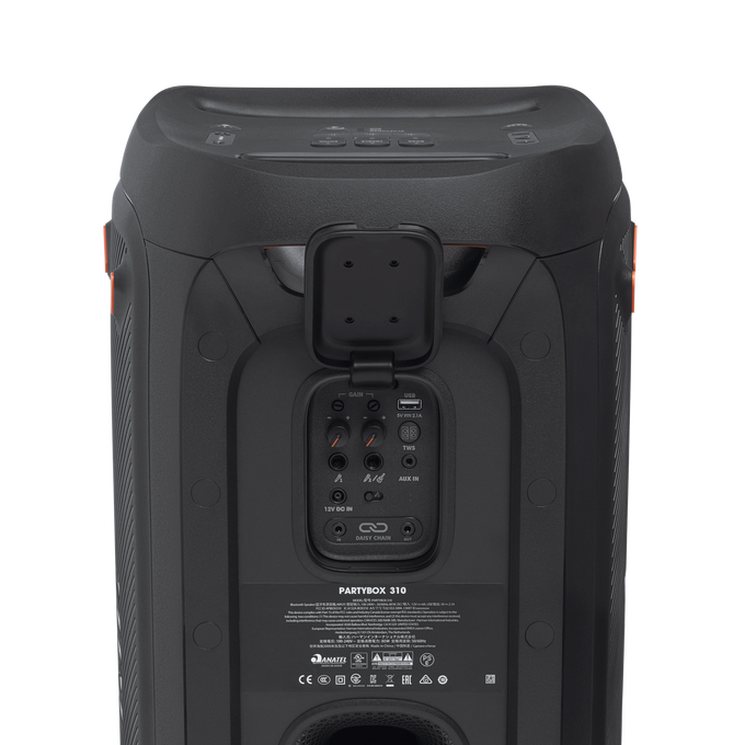 JBL Partybox 310 + Mic - Black - Portable party speaker with 240W powerful sound, built-in lightshow and wired mic - Detailshot 3 image number null