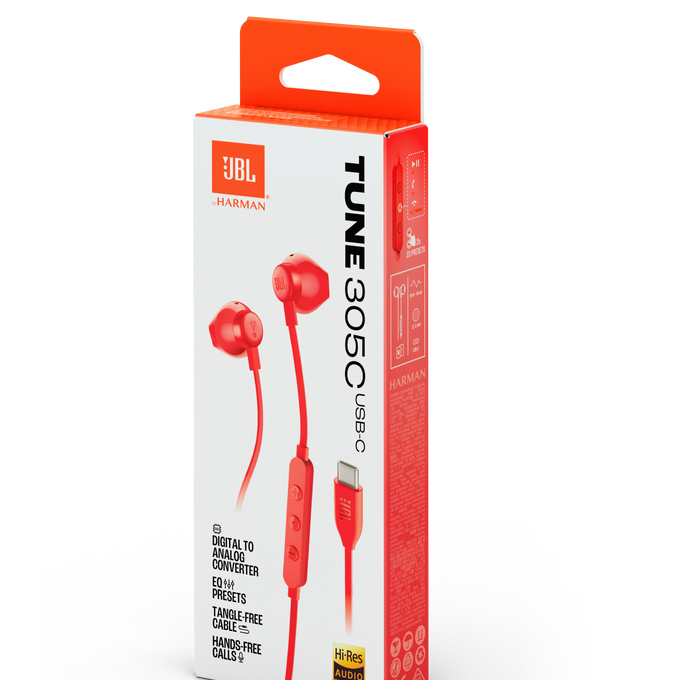 JBL Tune 305C USB Kabelgebundener Hi Res Earbud Kopfhorer