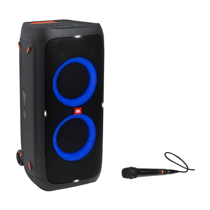 JBL Partybox 310 + Mic - Black - Portable party speaker with 240W powerful sound, built-in lightshow and wired mic - Hero image number null