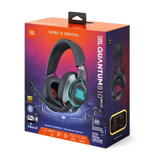 JBL Quantum 810 Wireless Kabelloses Over Ear Performance Gaming Headset mit aktivem Noise Cancelling und Bluetooth
