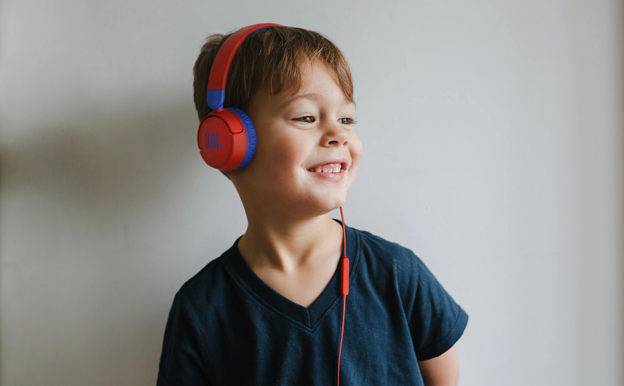 JBL BY HARMAN Jr 310BT Casque d'écoute pour enfants (On-Ear, Bluetooth 5.0,  Bleu, Rouge) - Interdiscount