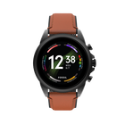 Fossil Display Smartwatch FTW4062 - Black - Fossil Mens Gen 6 Smartwatch, Black-Tone Stainless Steel Watch with Brown Leather Band, FTW4062 - Hero